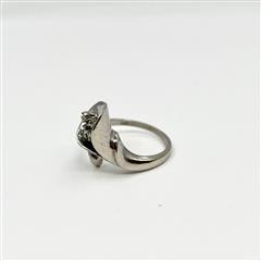 13k Vtg Style Calla Lily Arum Flower Blossom Diamond Ring Size 6.5